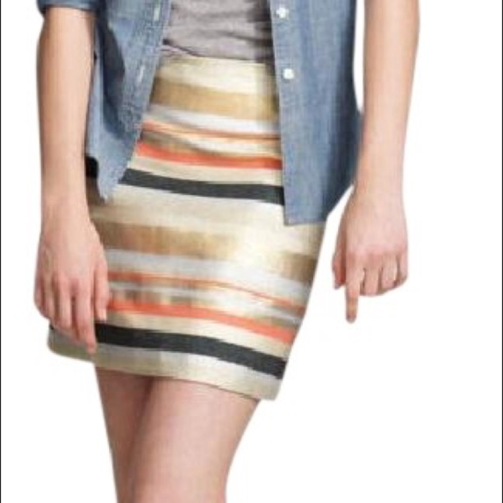 Jcrew Metallic Candy Stripe Mini Skirt